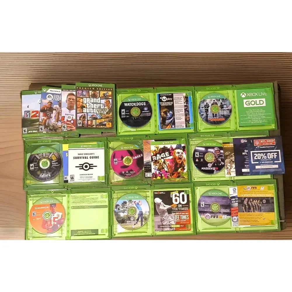 Xbox One 11-Game Lot w/ Cases: NBA 2K21 GTA V Madden FIFA Fallout 4 + More